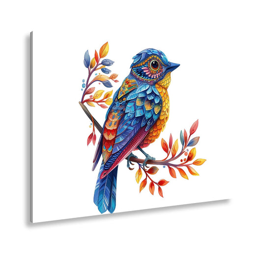 Leinwandbild Fantasievogel in farbenfrohem Kunststil - deyoli