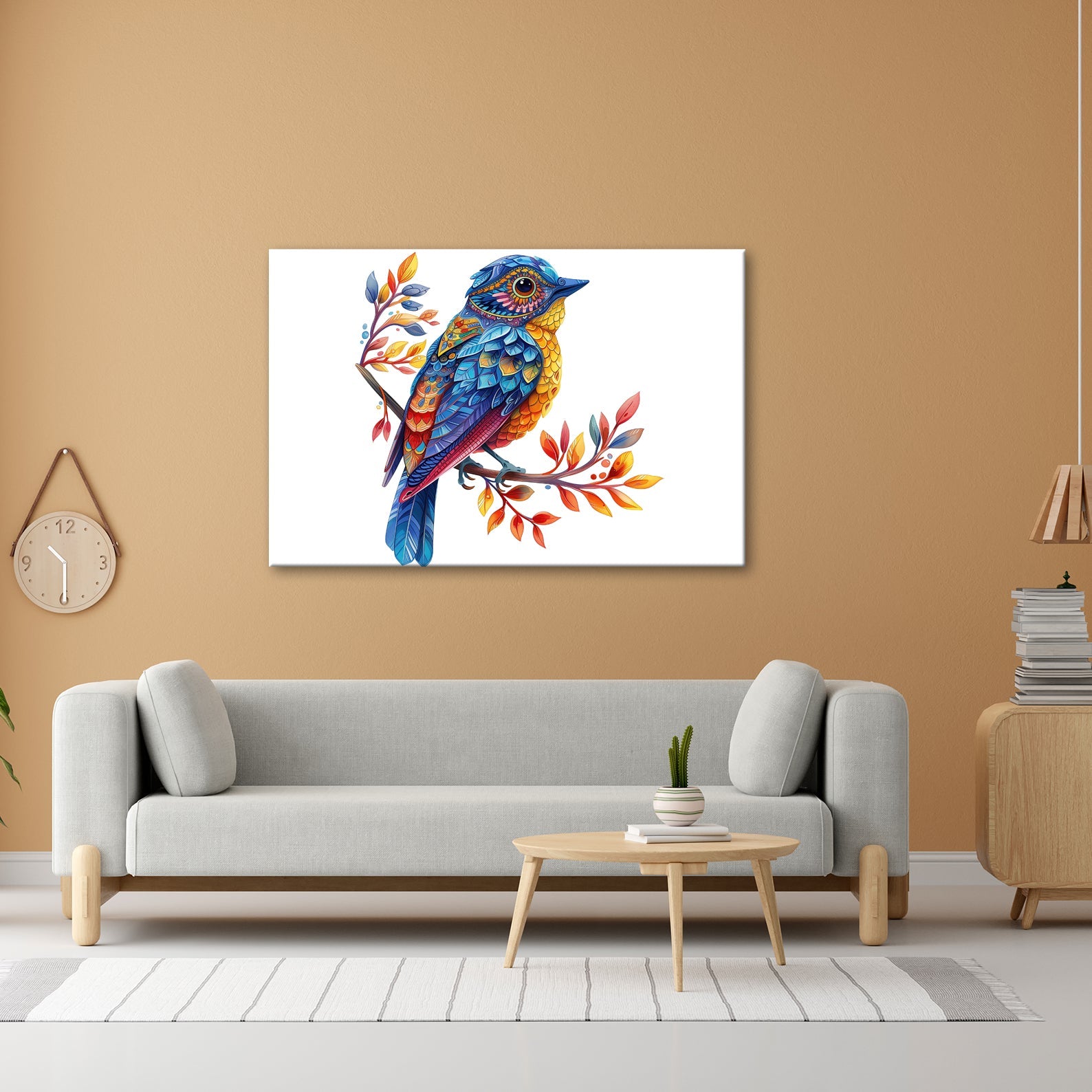 Leinwandbild Fantasievogel in farbenfrohem Kunststil - deyoli