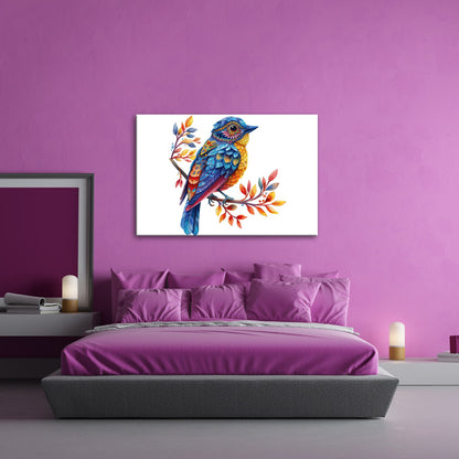 Leinwandbild Fantasievogel in farbenfrohem Kunststil - deyoli