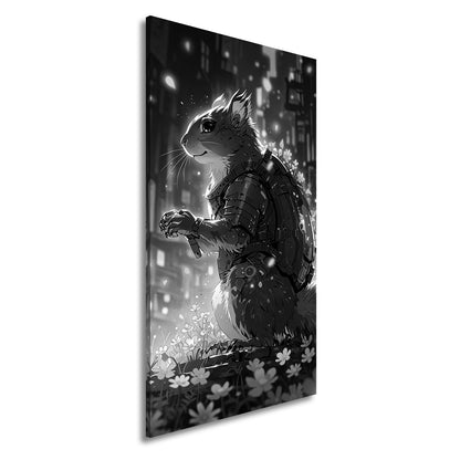 Leinwandbild Fantasy XXL – Cyber - Hamster in futuristischer Blumenwelt - deyoli