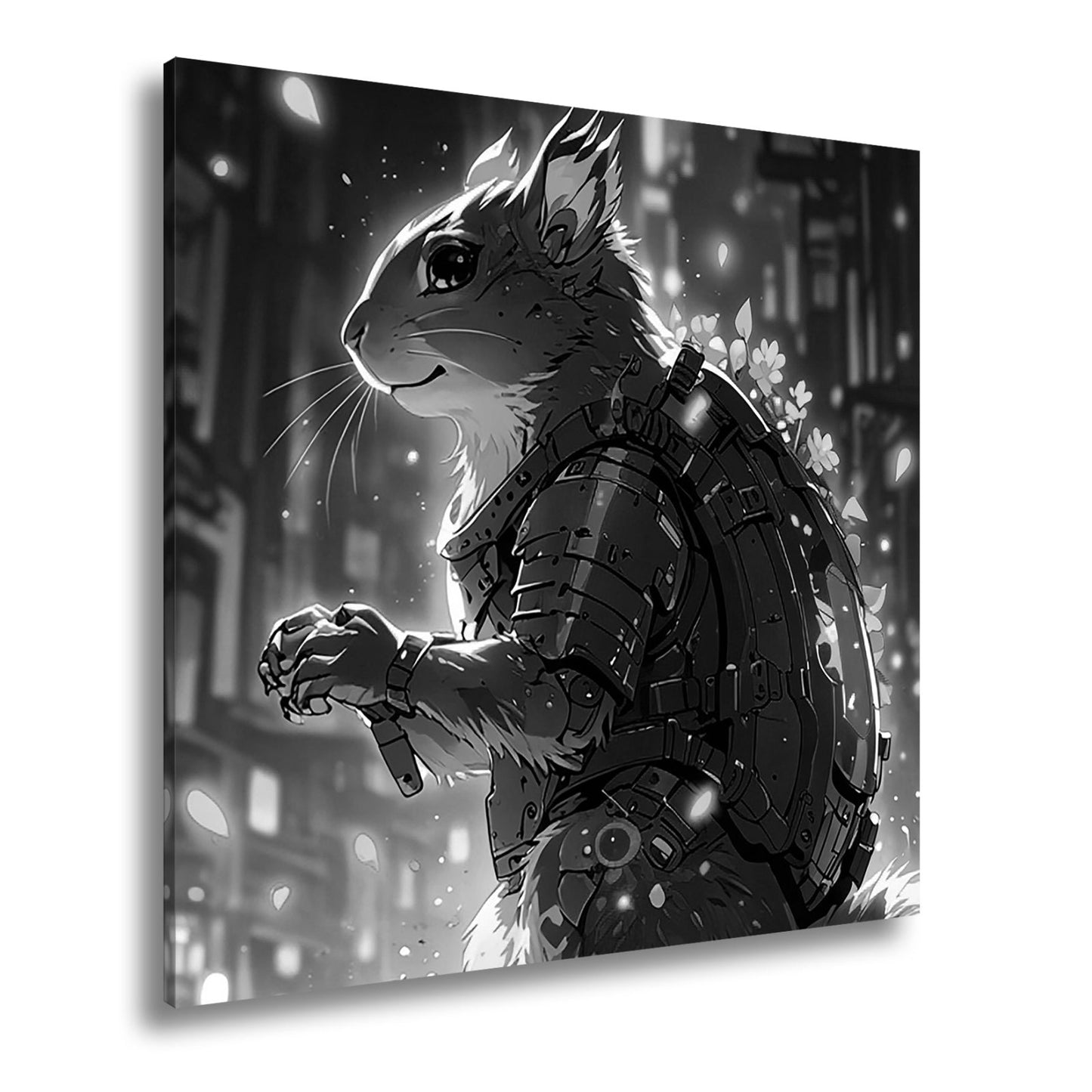 Leinwandbild Fantasy XXL – Cyber - Hamster in futuristischer Blumenwelt - deyoli