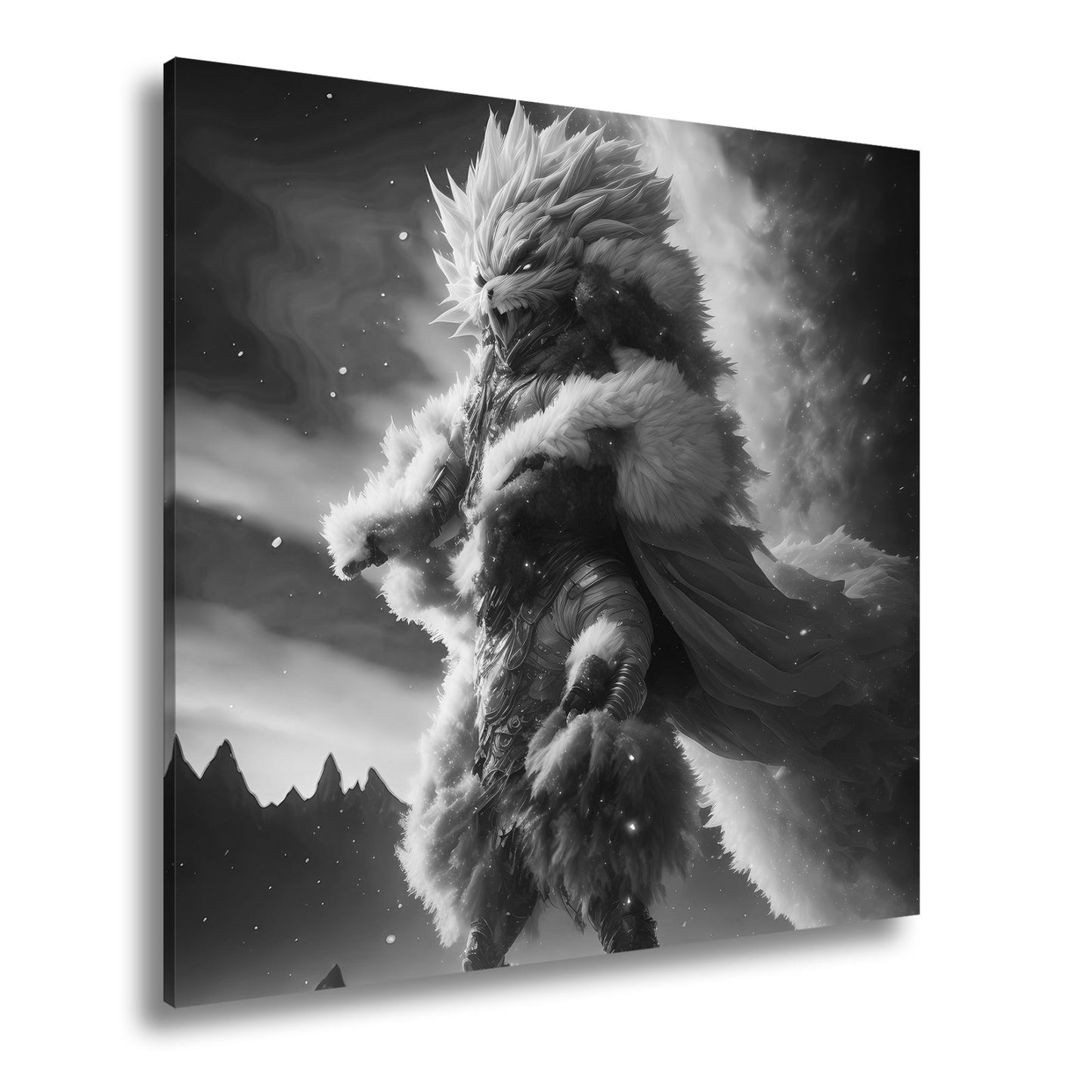 Leinwandbild Fantasy XXL – Majestätischer Löwenkrieger in galaktischer Rüstung - deyoli