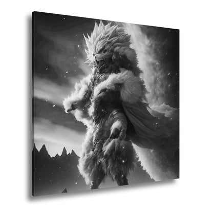 Leinwandbild Fantasy XXL – Majestätischer Löwenkrieger in galaktischer Rüstung - deyoli