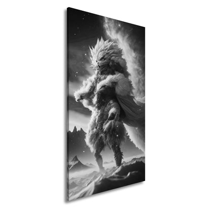 Leinwandbild Fantasy XXL – Majestätischer Löwenkrieger in galaktischer Rüstung - deyoli