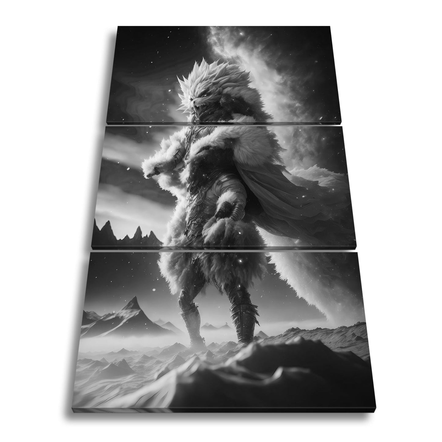 Leinwandbild Fantasy XXL – Majestätischer Löwenkrieger in galaktischer Rüstung - deyoli