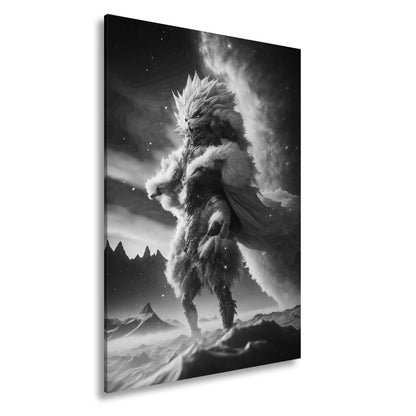 Leinwandbild Fantasy XXL – Majestätischer Löwenkrieger in galaktischer Rüstung - deyoli