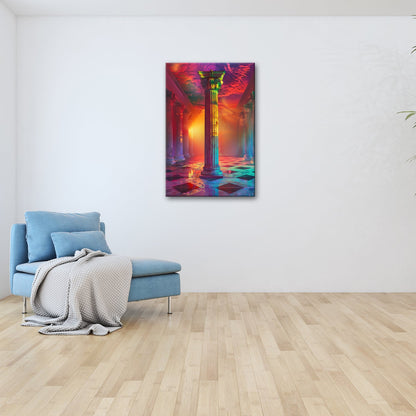 Leinwandbild Farben fluten Säulenhallen wie Licht aus einer anderen Welt. - deyoli