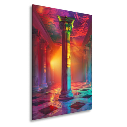 Leinwandbild Farben fluten Säulenhallen wie Licht aus einer anderen Welt. - deyoli
