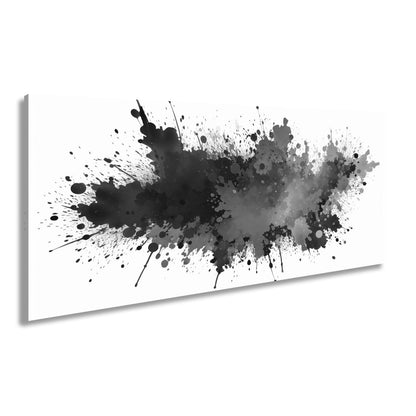 Leinwandbild Farbenexplosion tanzt wild auf weißer Leinwand. - deyoli