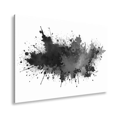 Leinwandbild Farbenexplosion tanzt wild auf weißer Leinwand. - deyoli