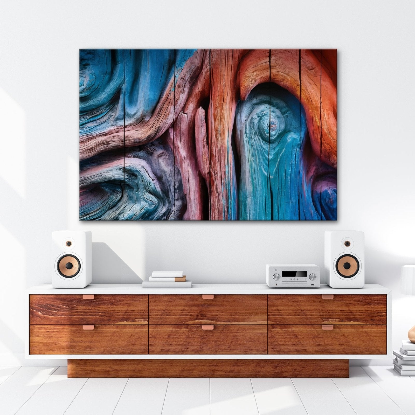 Leinwandbild Farbenflut im Holz – Natur als lebendige Leinwand. - deyoli