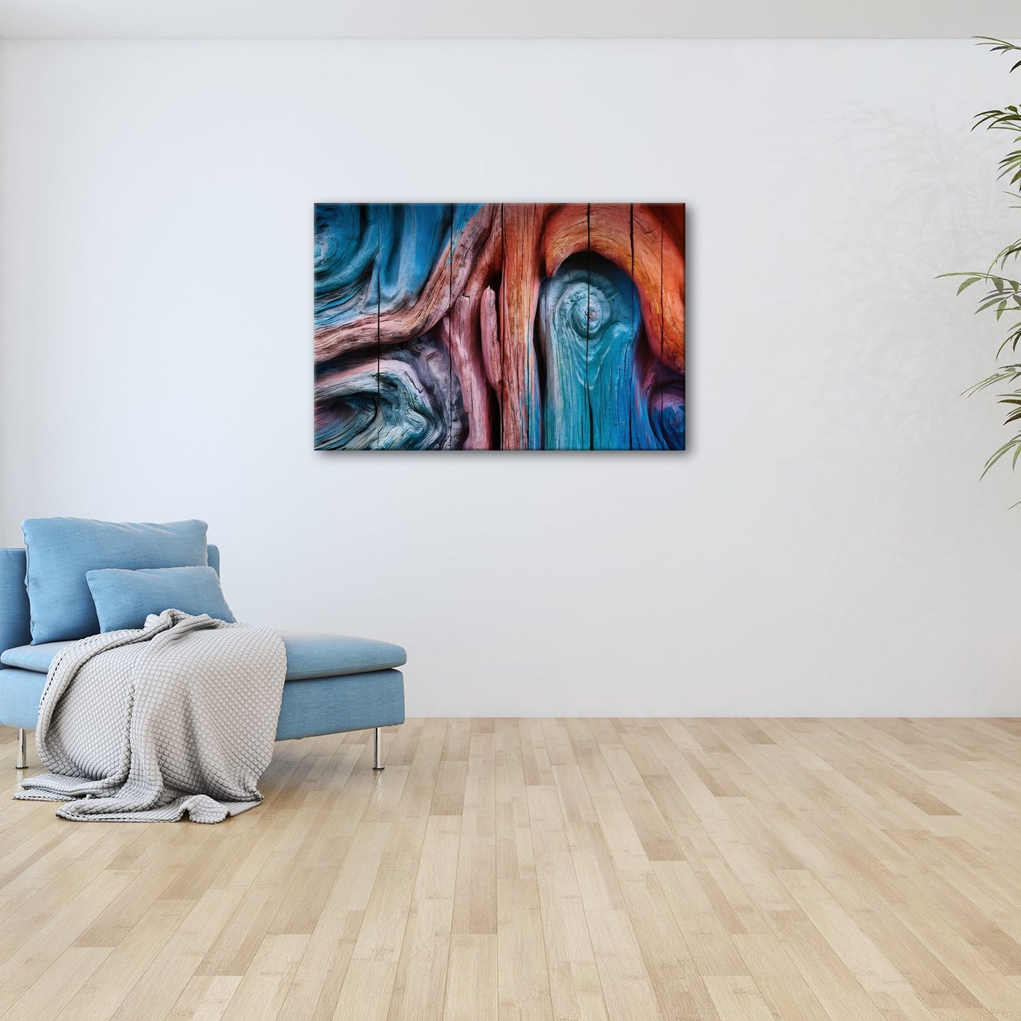 Leinwandbild Farbenflut im Holz – Natur als lebendige Leinwand. - deyoli