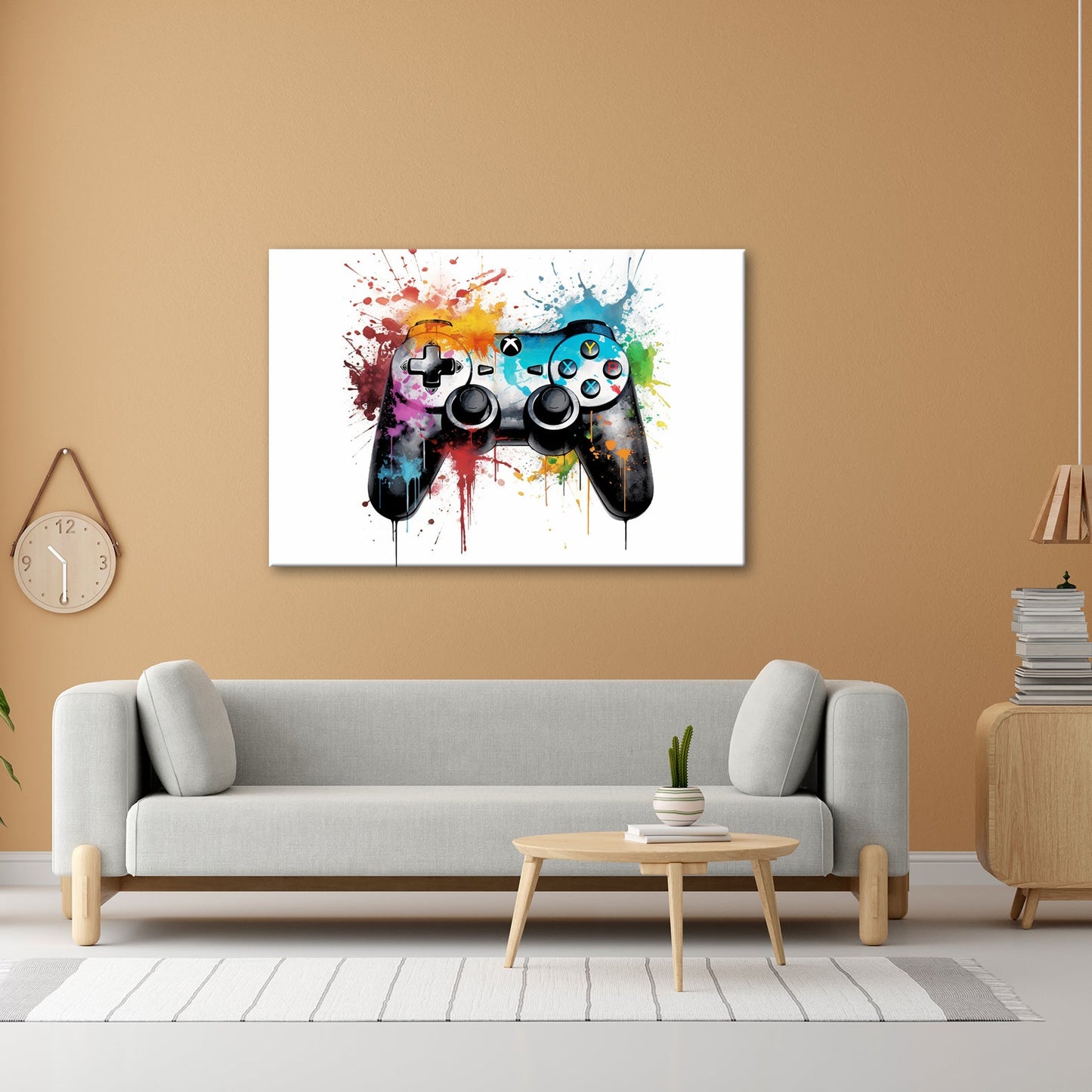 Leinwandbild Farbrausch der Kontrolle – Gaming trifft auf Kunstgewitter. - deyoli