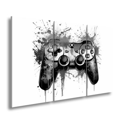 Leinwandbild Farbrausch der Kontrolle – Gaming trifft auf Kunstgewitter. - deyoli