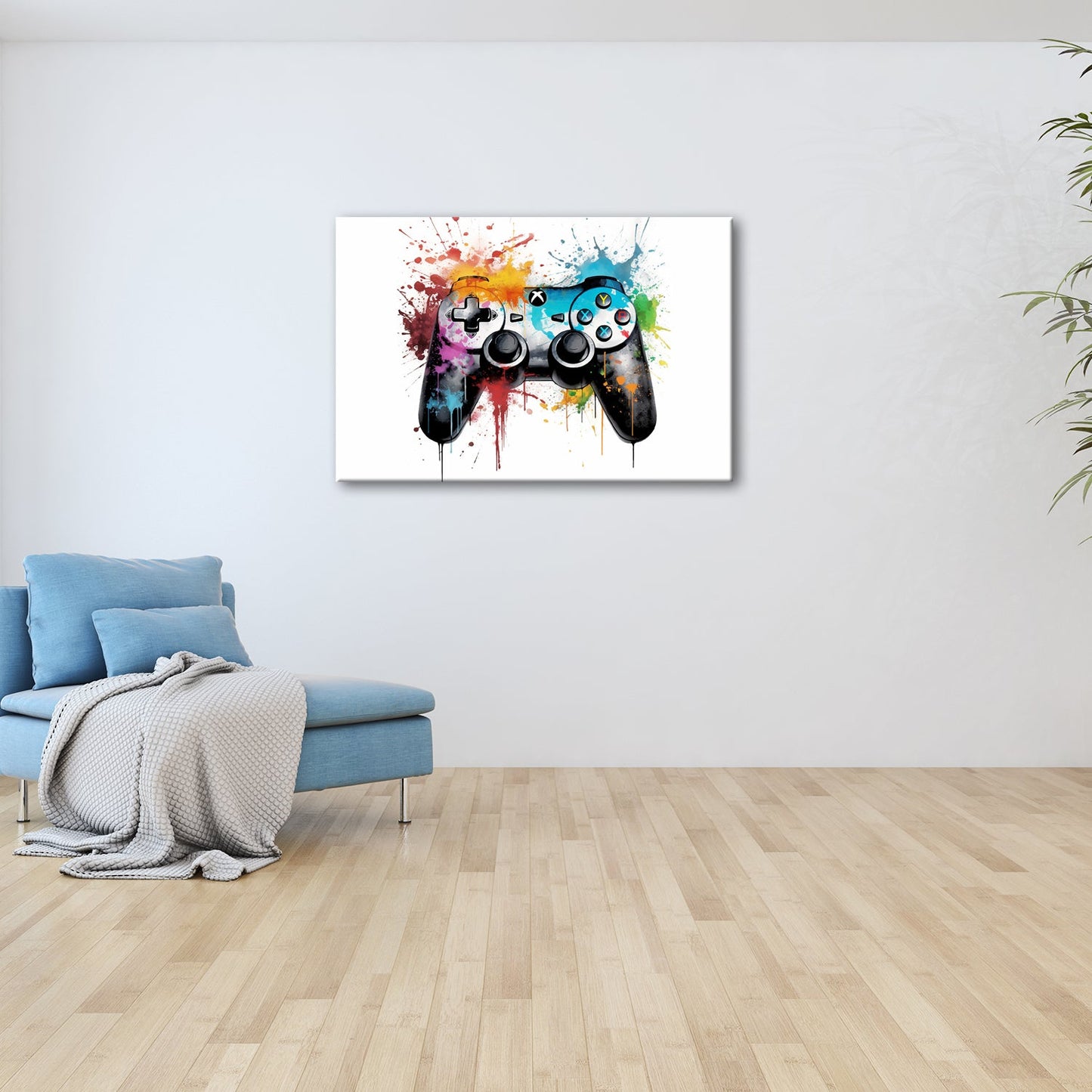Leinwandbild Farbrausch der Kontrolle – Gaming trifft auf Kunstgewitter. - deyoli