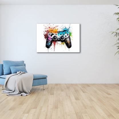 Leinwandbild Farbrausch der Kontrolle – Gaming trifft auf Kunstgewitter. - deyoli