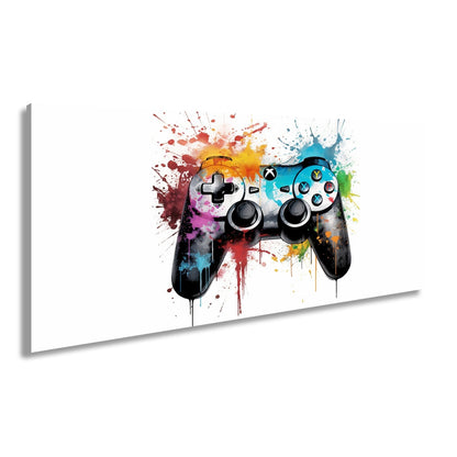 Leinwandbild Farbrausch der Kontrolle – Gaming trifft auf Kunstgewitter. - deyoli