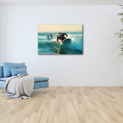 Leinwandbild Faultier auf Welle – Lässiger Surf - Style XXL - deyoli