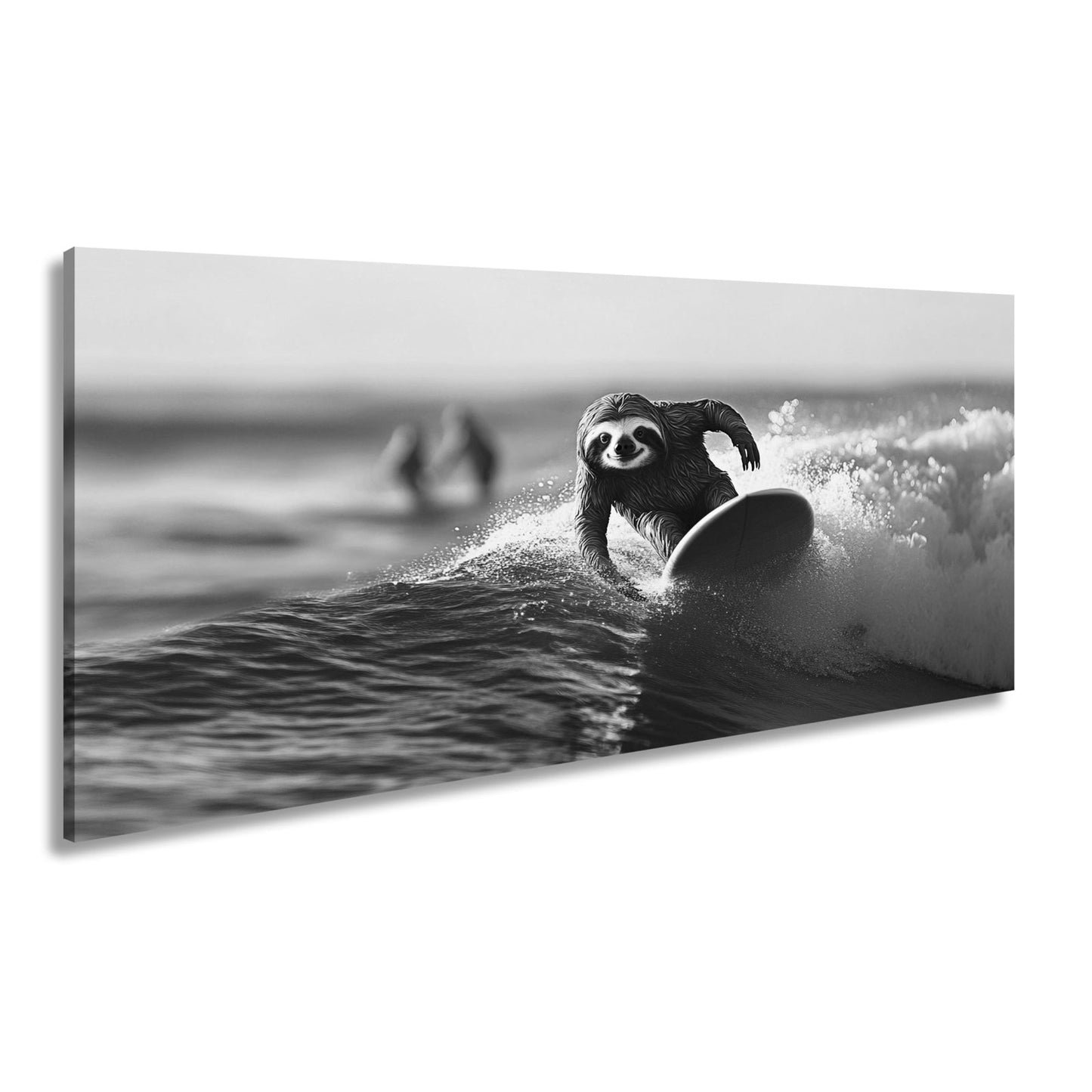 Leinwandbild Faultier auf Welle – Lässiger Surf - Style XXL - deyoli