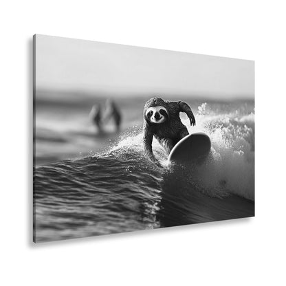Leinwandbild Faultier auf Welle – Lässiger Surf - Style XXL - deyoli