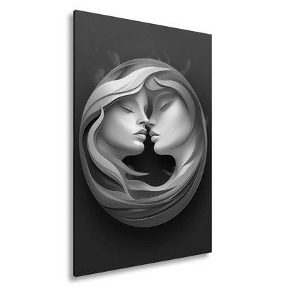 Leinwandbild Feuer und Eis vereint in einem sinnlichen, kreisenden Portrait - deyoli