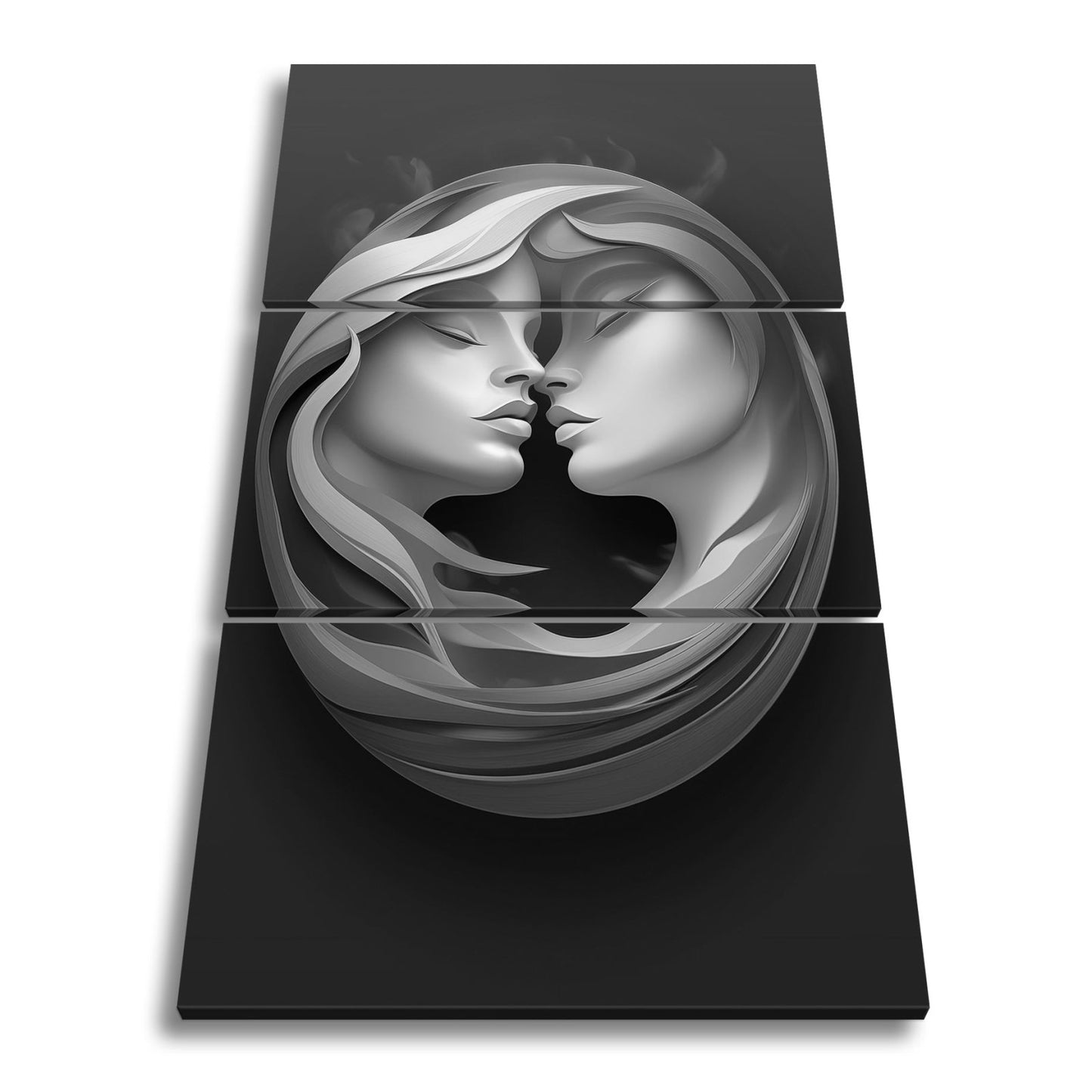 Leinwandbild Feuer und Eis vereint in einem sinnlichen, kreisenden Portrait - deyoli