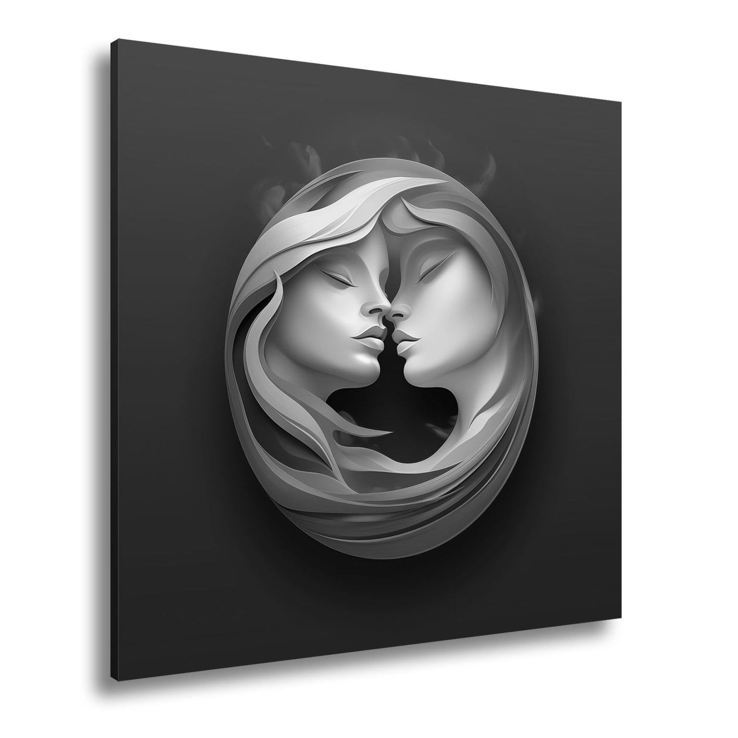 Leinwandbild Feuer und Eis vereint in einem sinnlichen, kreisenden Portrait - deyoli