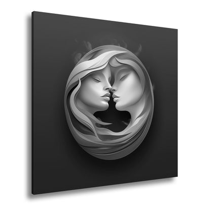 Leinwandbild Feuer und Eis vereint in einem sinnlichen, kreisenden Portrait - deyoli