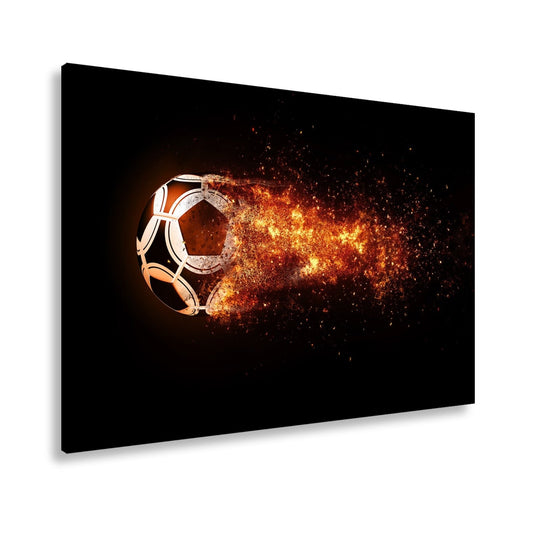 Leinwandbild Feuerball des Spiels – Energie entlädt sich in Flammen. - deyoli