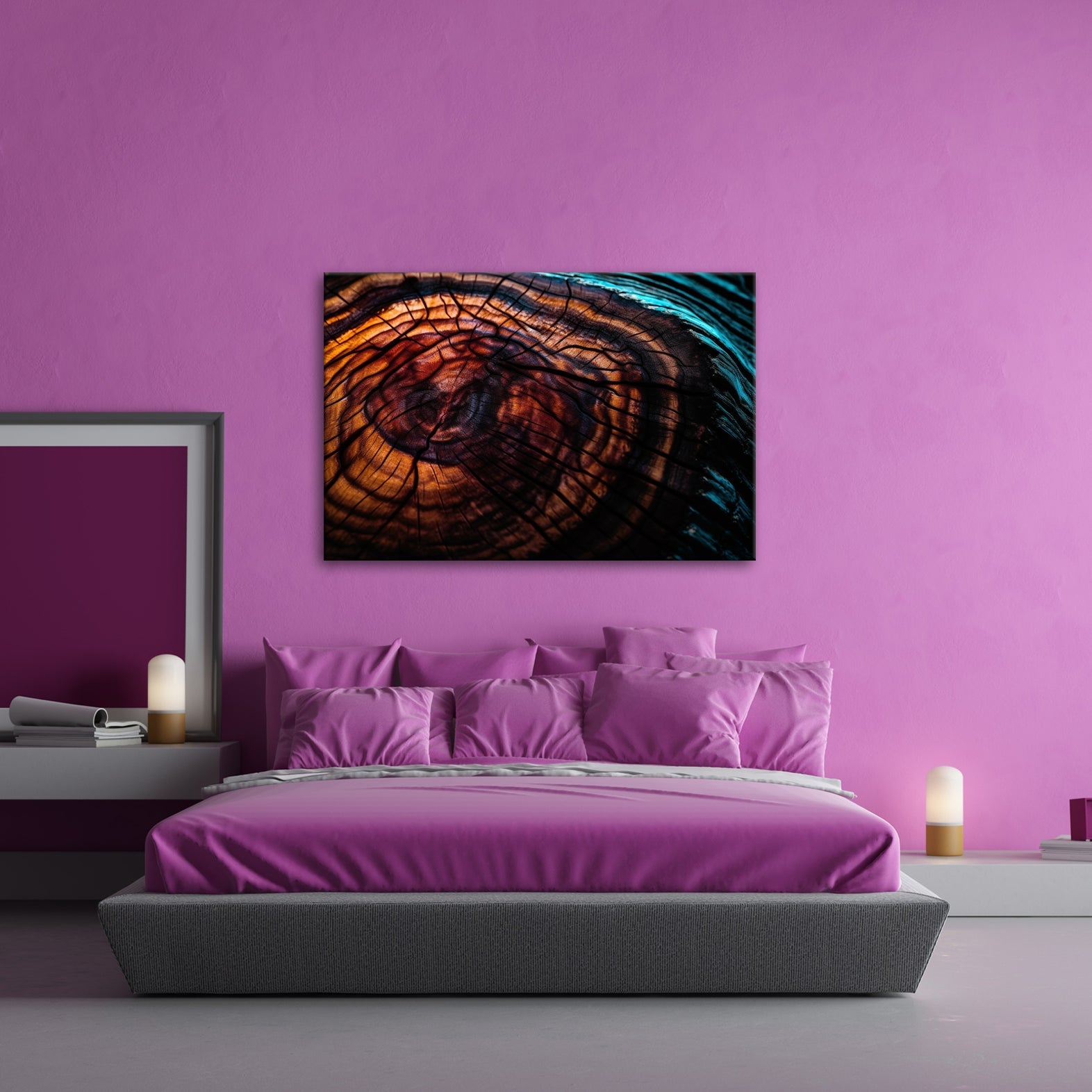 Leinwandbild Feurige Maserung – Natur malt in Flammenfarben. - deyoli