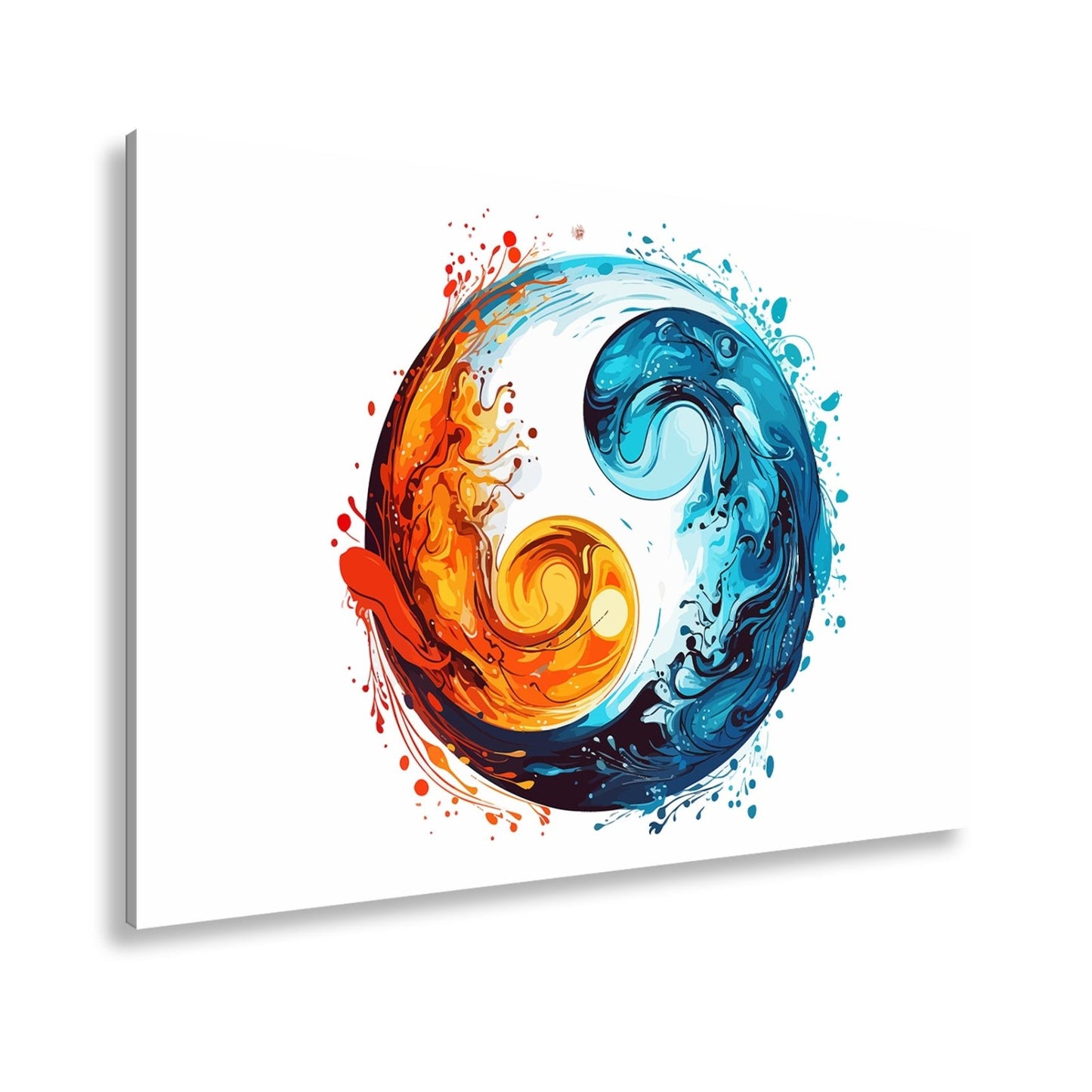 Leinwandbild Feuriges Yin und eisiges Yang in wirbelnder Balance - deyoli