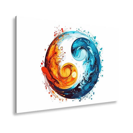 Leinwandbild Feuriges Yin und eisiges Yang in wirbelnder Balance - deyoli
