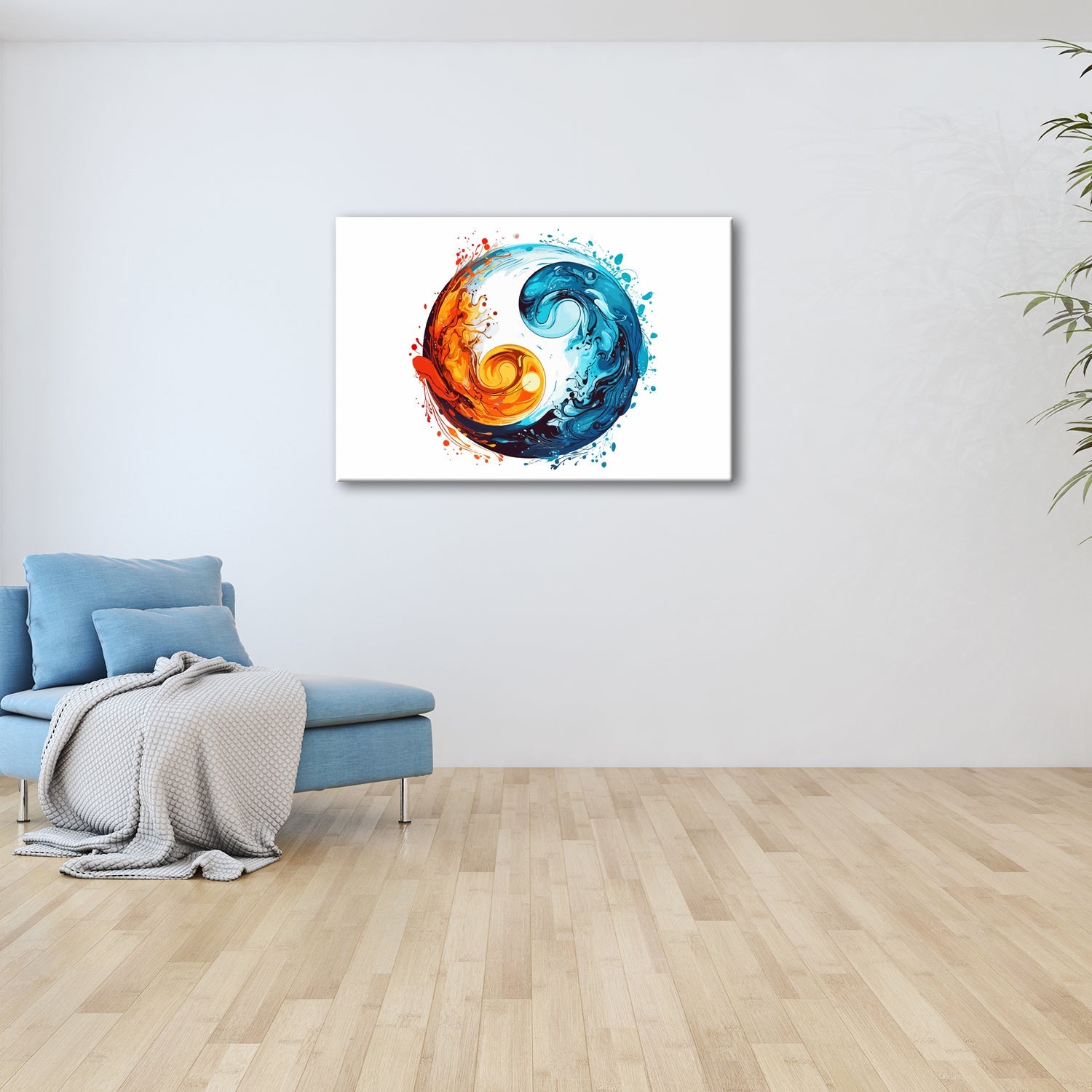Leinwandbild Feuriges Yin und eisiges Yang in wirbelnder Balance - deyoli