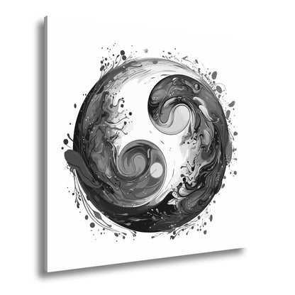 Leinwandbild Feuriges Yin und eisiges Yang in wirbelnder Balance - deyoli