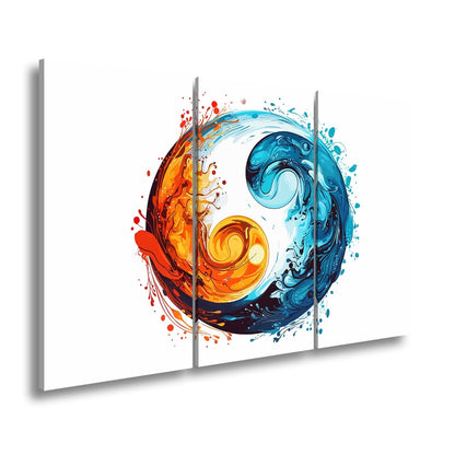 Leinwandbild Feuriges Yin und eisiges Yang in wirbelnder Balance - deyoli