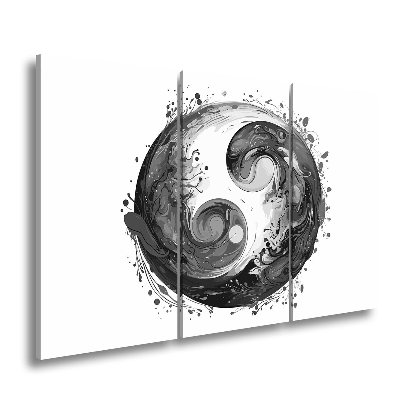 Leinwandbild Feuriges Yin und eisiges Yang in wirbelnder Balance - deyoli