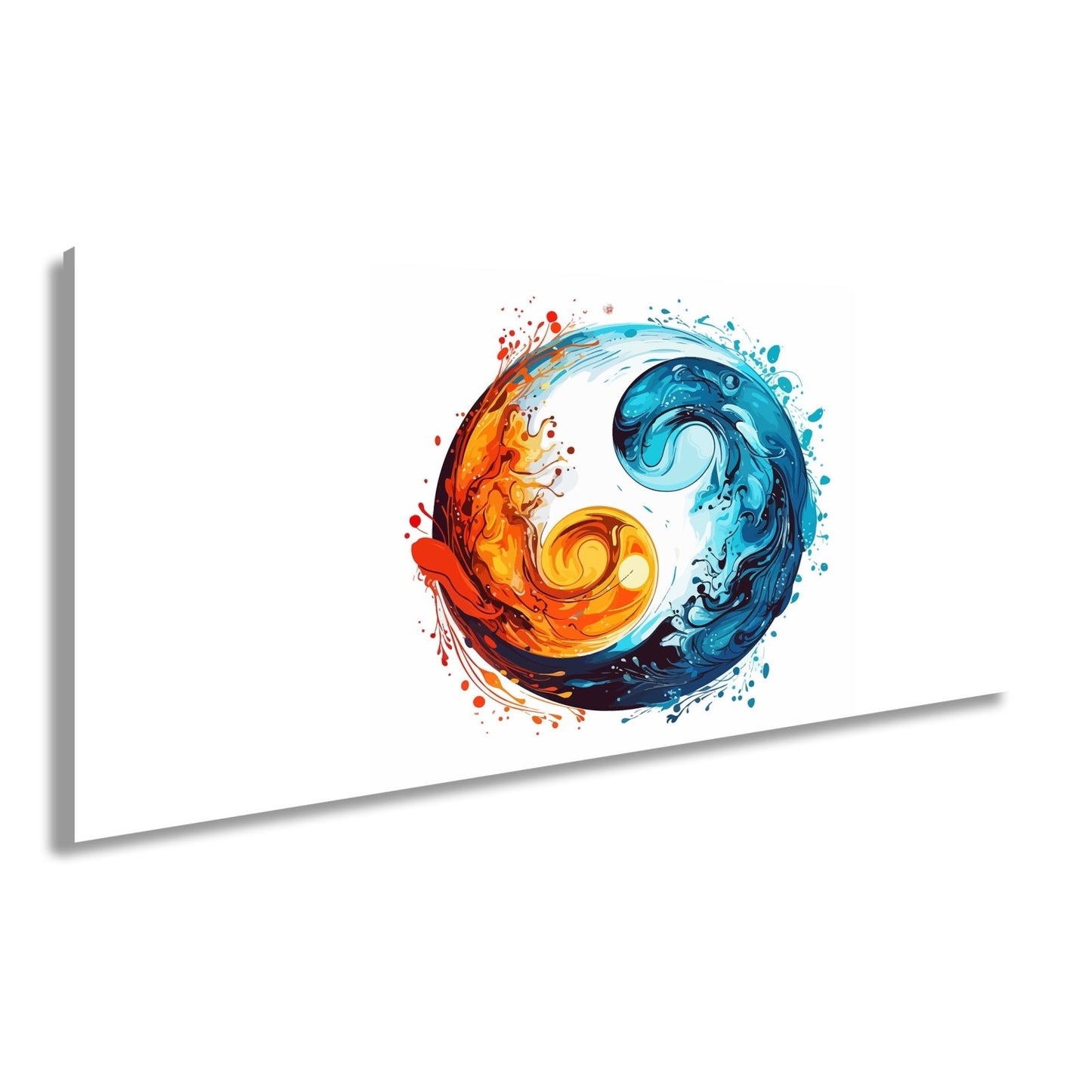 Leinwandbild Feuriges Yin und eisiges Yang in wirbelnder Balance - deyoli