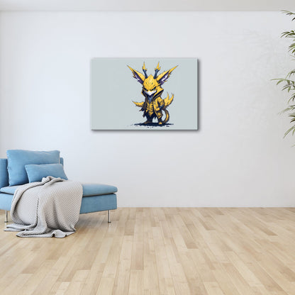 Leinwandbild Flauschiger Held in gelbem Mantel mit frechem Blick - deyoli