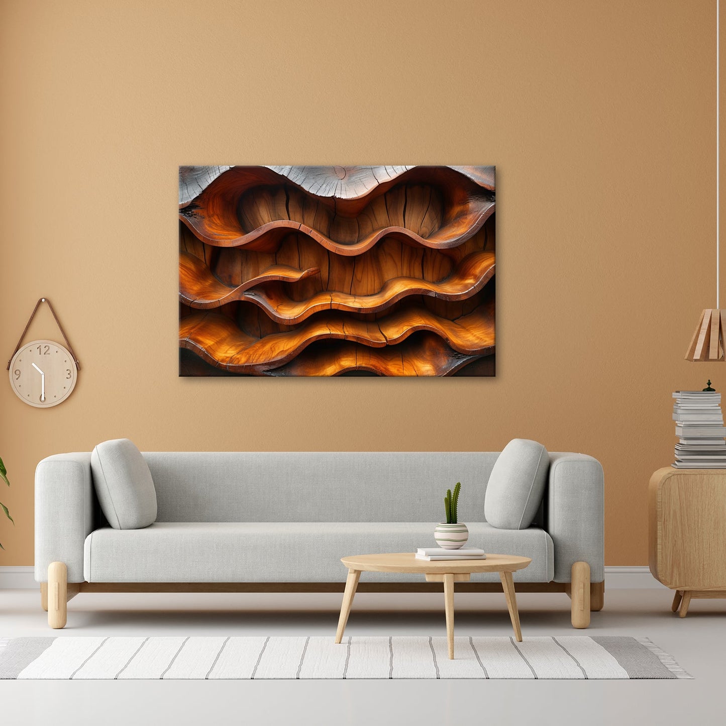 Leinwandbild Fließende Holzformen – Natur in sanfter Wellenbewegung. - deyoli