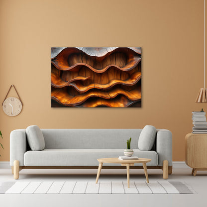 Leinwandbild Fließende Holzformen – Natur in sanfter Wellenbewegung. - deyoli