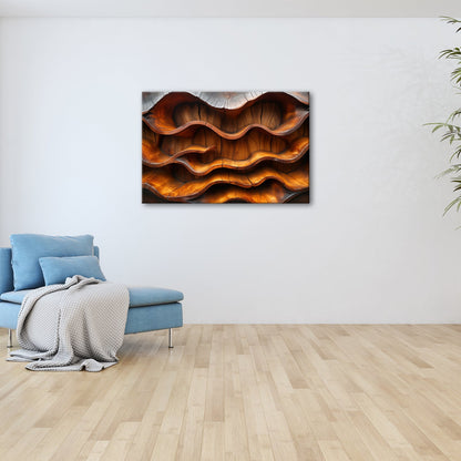 Leinwandbild Fließende Holzformen – Natur in sanfter Wellenbewegung. - deyoli