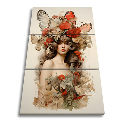 Leinwandbild Floralmuse XXL – Von Schmetterlingen gekrönt - deyoli