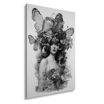 Leinwandbild Floralmuse XXL – Von Schmetterlingen gekrönt - deyoli