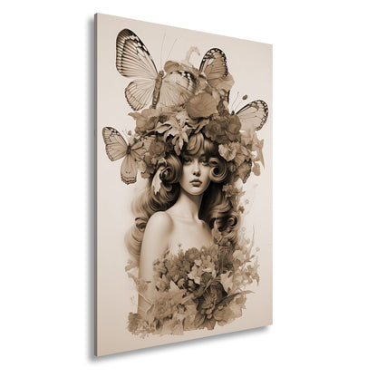 Leinwandbild Floralmuse XXL – Von Schmetterlingen gekrönt - deyoli