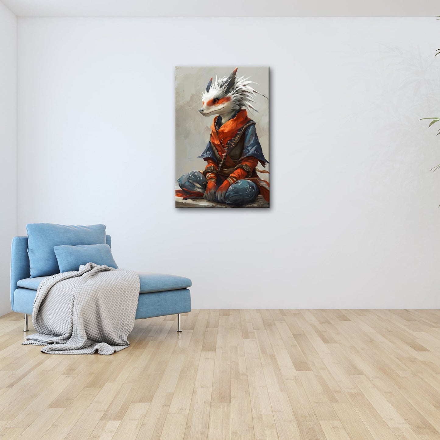 Leinwandbild Fuchsähnlicher Krieger in Farben der Wildnis. - deyoli