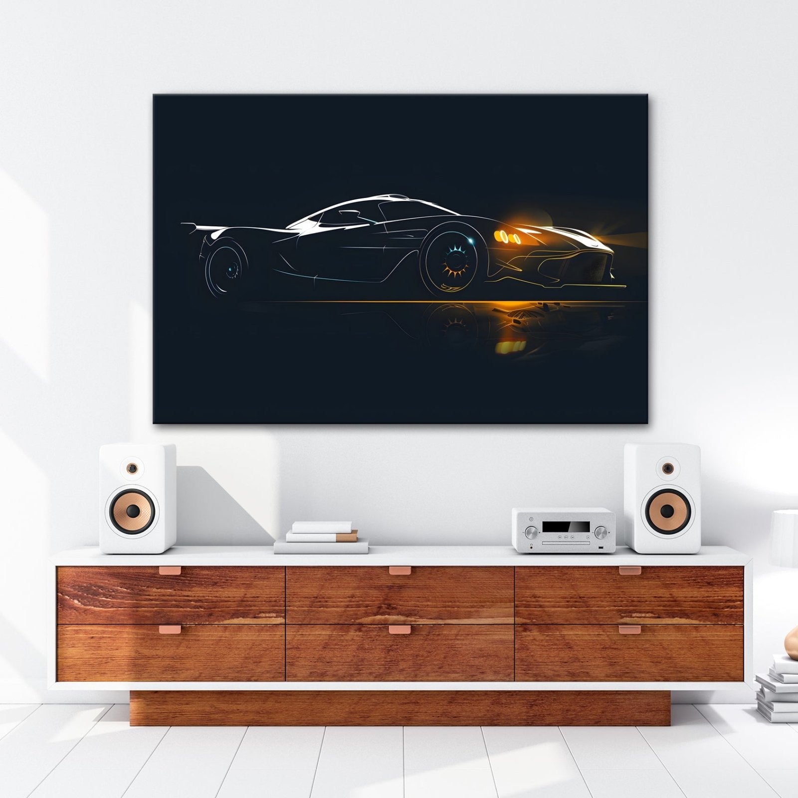 Leinwandbild Futuristische Rennmaschine – Licht der Geschwindigkeit XXL - deyoli