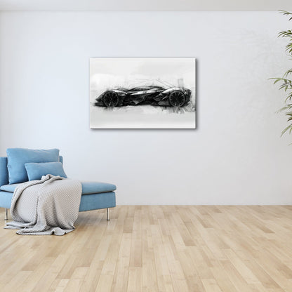 Leinwandbild Futuristische Skizze – Kantiger Supersportwagen XXL - deyoli