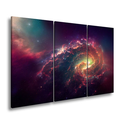 Leinwandbild Galaktischer Sturm – Leuchtende Farben XXL Wandbild - deyoli
