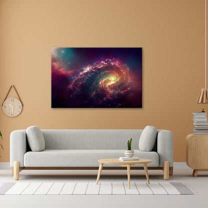 Leinwandbild Galaktischer Sturm – Leuchtende Farben XXL Wandbild - deyoli