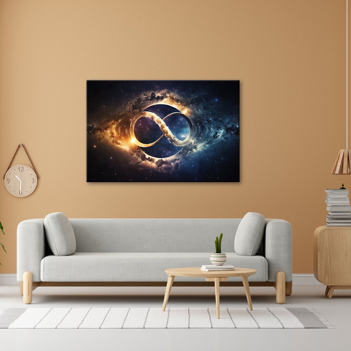 Leinwandbild Galaxie XXL – Kosmische Unendlichkeit trifft leuchtende Galaxien - deyoli